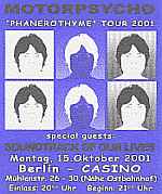 ticket for the MP + TSOOL show in Berlin / 2001-10-15