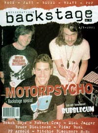 Motorpsycho on cover of Norwegian magazine Backstage - 2001