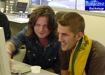 Bent and Geb at the Rockpalast webchat on the Bizarre festival 2002