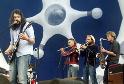 Snah and the Jaga Jazzist brass section at the Lowlands 2002