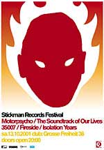 the poster for the Stickman Festival 2001 - artwork: Kim Hiorthy